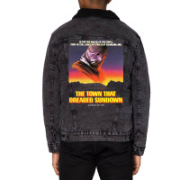 The Town That Dreaded Sundown   Alt Movie Poster Art【﻿Ｈｏｒｒ Unisex Sherpa-lined Denim Jacket | Artistshot