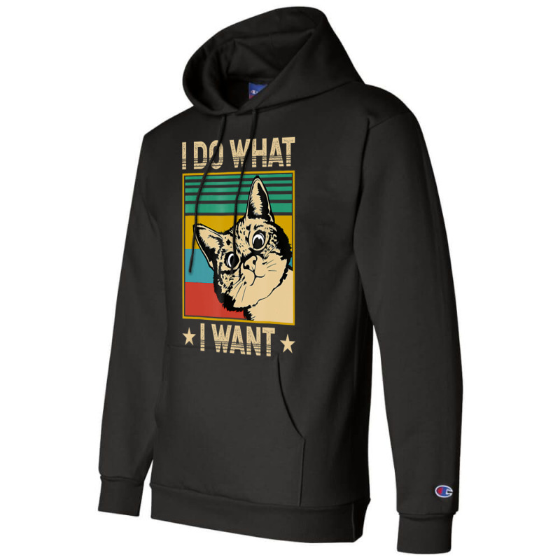 Vintage Cat I Do What I Want Cat Cat Lover Champion Hoodie by namnguyen | Artistshot