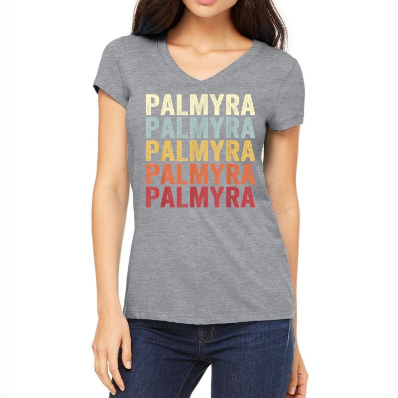 Palmyra Maine Palmyra Me Retro Vintage Text T Shirt Women's V-Neck T-Shirt by prix5d5gosson | Artistshot