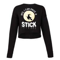 Halloween Shirt Yes I Can Drive A Stick Cropped Sweater | Artistshot