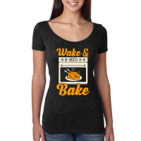 Wake Bake Turkey Feast Meal Dinner Chef Thanksgiving Women's Triblend Scoop T-shirt | Artistshot