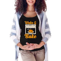 Wake Bake Turkey Feast Meal Dinner Chef Thanksgiving Maternity Scoop Neck T-shirt | Artistshot