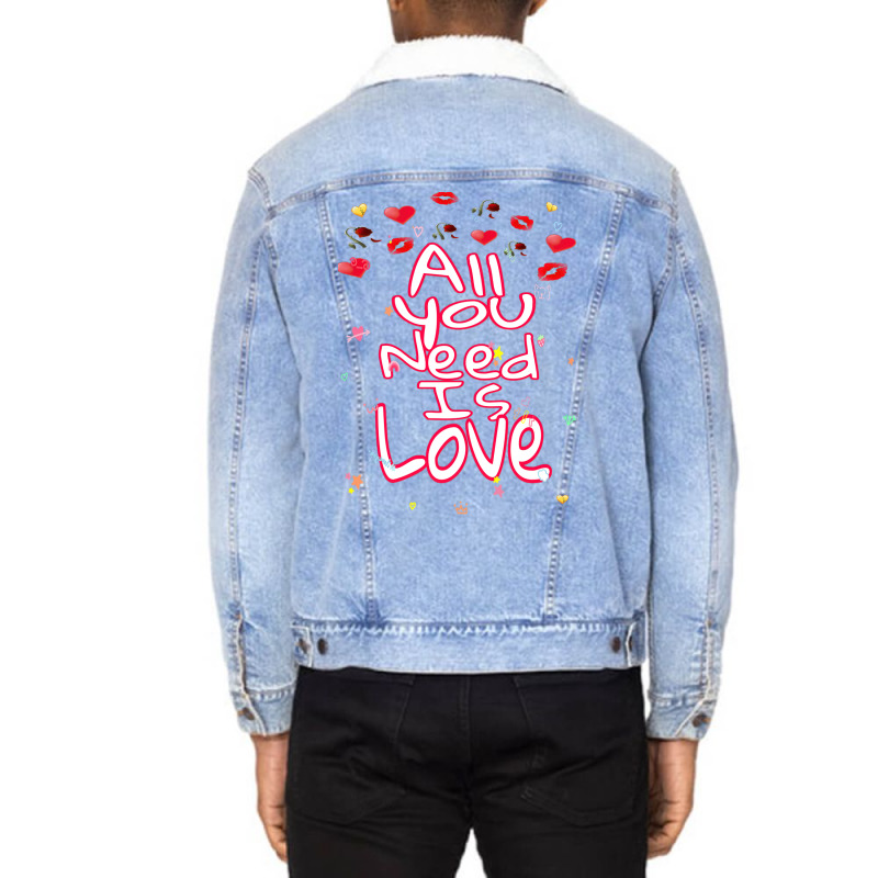 All You Need Is Love Unisex Sherpa-lined Denim Jacket | Artistshot