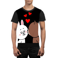 Brown Bear Cony Bunny Rabbit The Kiss Graphic T-shirt | Artistshot