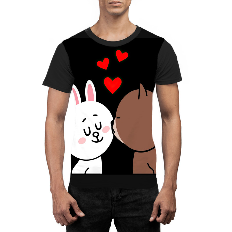 Brown Bear Cony Bunny Rabbit The Kiss Graphic T-shirt | Artistshot