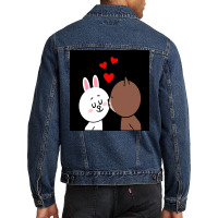 Brown Bear Cony Bunny Rabbit The Kiss Men Denim Jacket | Artistshot