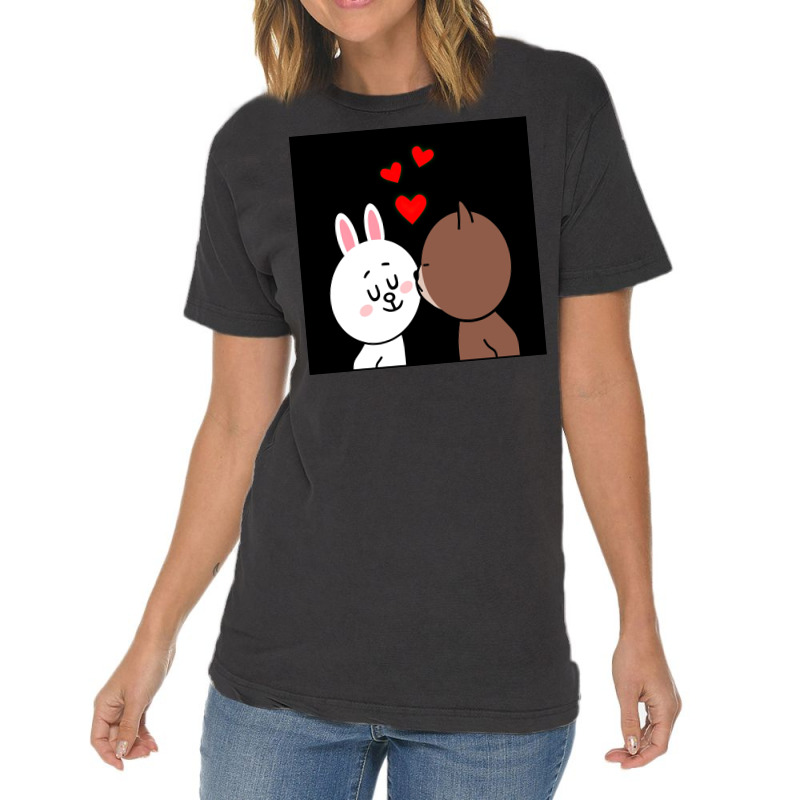 Brown Bear Cony Bunny Rabbit The Kiss Vintage T-shirt | Artistshot