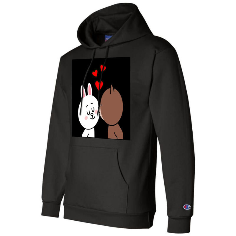 Brown Bear Cony Bunny Rabbit The Kiss Champion Hoodie | Artistshot