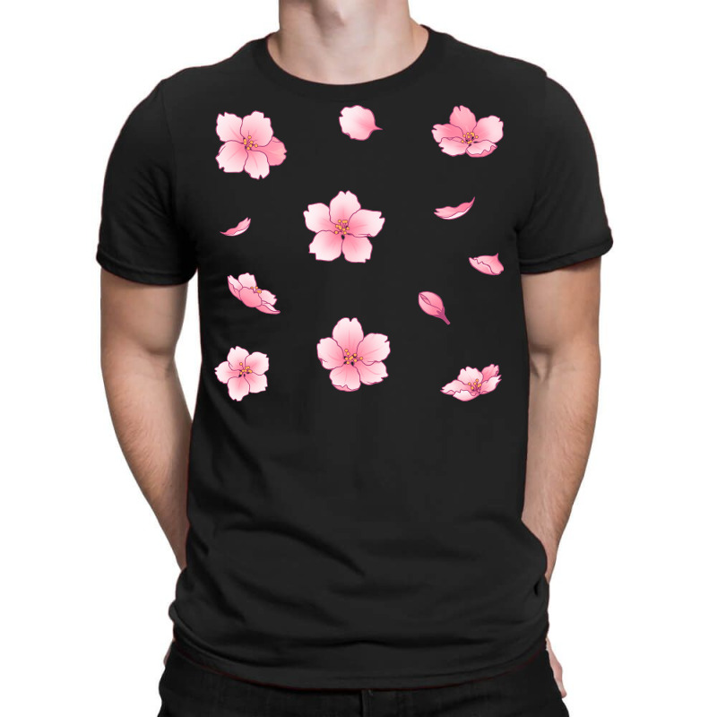 Falling Sakura Cherry Blossom Art T-shirt | Artistshot