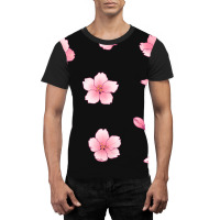 Falling Sakura Cherry Blossom Art Graphic T-shirt | Artistshot