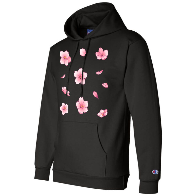 Falling Sakura Cherry Blossom Art Champion Hoodie | Artistshot