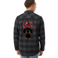 Black And Tan Dachshund With Valentine Hearts Flannel Shirt | Artistshot