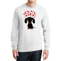 Black And Tan Dachshund With Valentine Hearts Long Sleeve Shirts | Artistshot