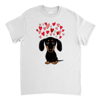 Black And Tan Dachshund With Valentine Hearts Classic T-shirt | Artistshot