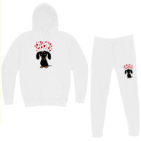 Black And Tan Dachshund With Valentine Hearts Hoodie & Jogger Set | Artistshot