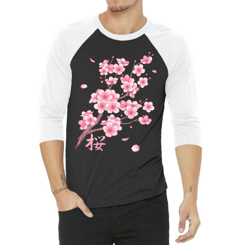 Falling Sakura Cherry Blossom 3/4 Sleeve Shirt | Artistshot