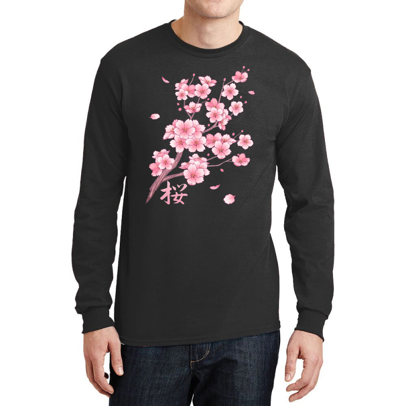 Falling Sakura Cherry Blossom Long Sleeve Shirts | Artistshot