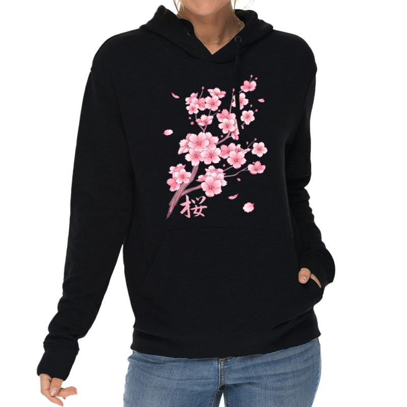 Falling Sakura Cherry Blossom Lightweight Hoodie | Artistshot