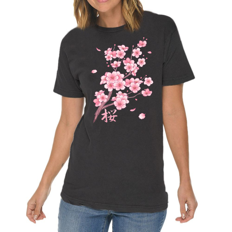 Falling Sakura Cherry Blossom Vintage T-shirt | Artistshot