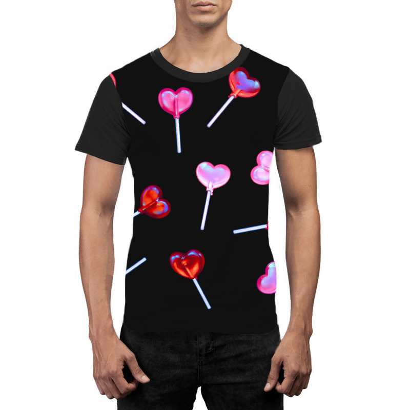 Lollipop Hearts Graphic T-shirt | Artistshot