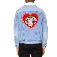 Kitten Coquette Red Valentine Unisex Sherpa-lined Denim Jacket | Artistshot