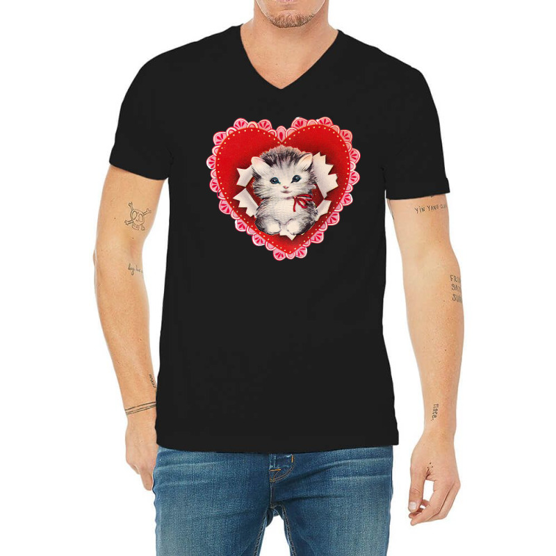 Kitten Coquette Red Valentine V-neck Tee | Artistshot