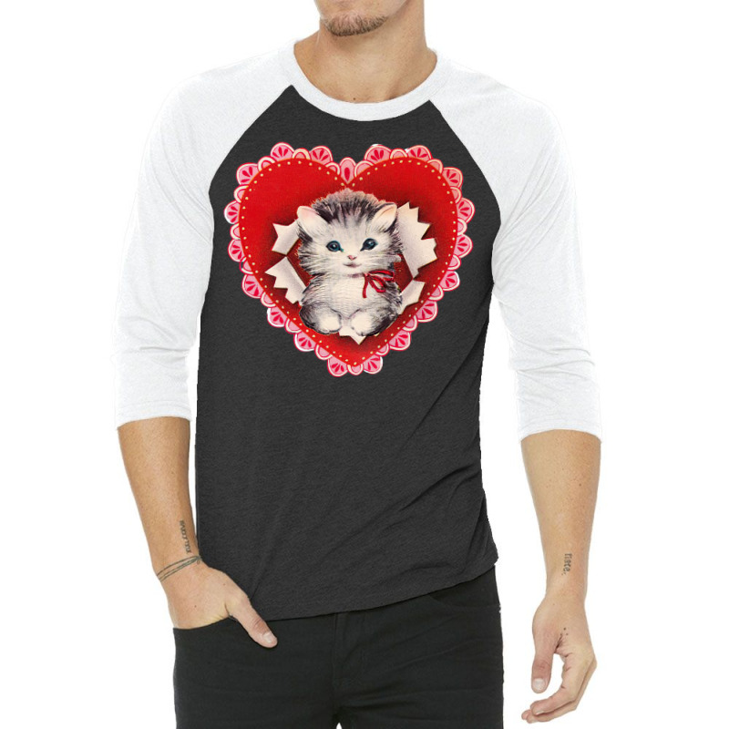 Kitten Coquette Red Valentine 3/4 Sleeve Shirt | Artistshot