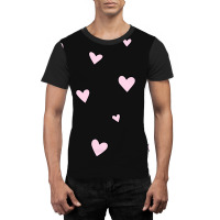 Pink Hearts Graphic T-shirt | Artistshot