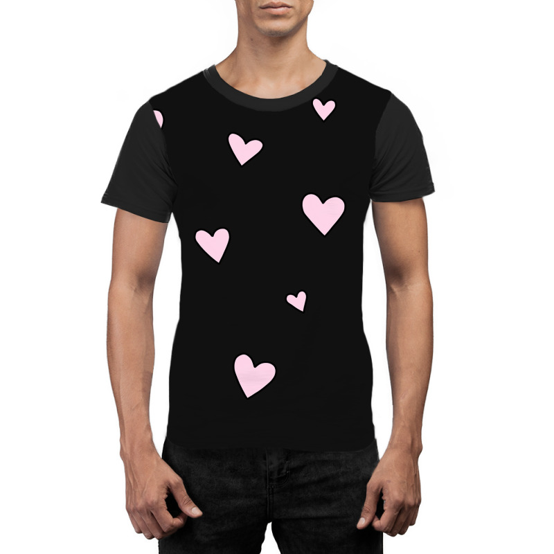 Pink Hearts Graphic T-shirt | Artistshot