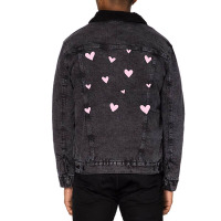 Pink Hearts Unisex Sherpa-lined Denim Jacket | Artistshot