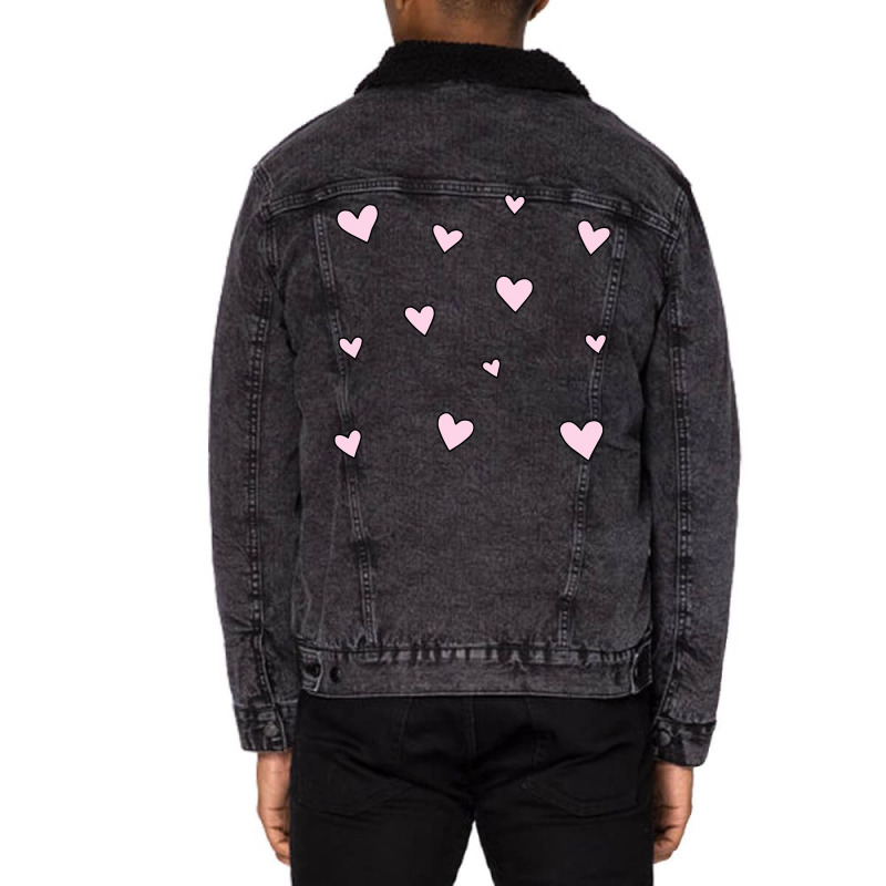 Pink Hearts Unisex Sherpa-lined Denim Jacket | Artistshot