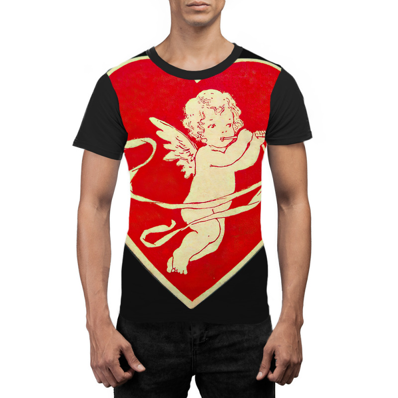 Red Heart Valentine Coquette Cherub Angel Graphic T-shirt | Artistshot