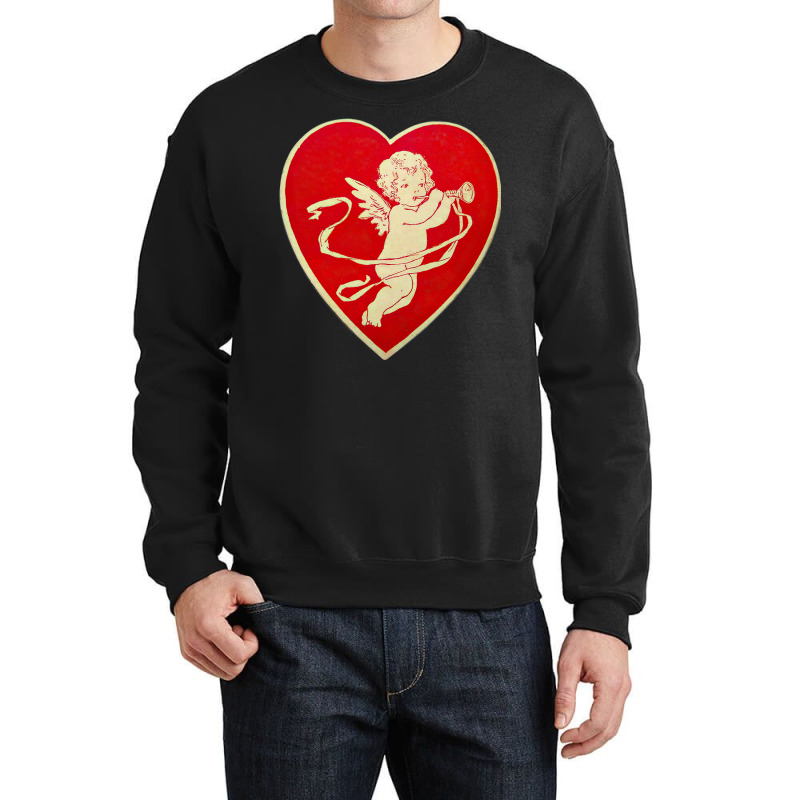 Red Heart Valentine Coquette Cherub Angel Crewneck Sweatshirt | Artistshot