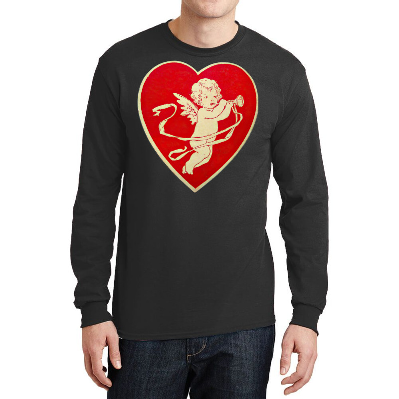 Red Heart Valentine Coquette Cherub Angel Long Sleeve Shirts | Artistshot