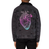 Pinky Heart   Vintage Heart Anatomy Unisex Sherpa-lined Denim Jacket | Artistshot