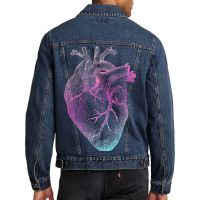 Pinky Heart   Vintage Heart Anatomy Men Denim Jacket | Artistshot