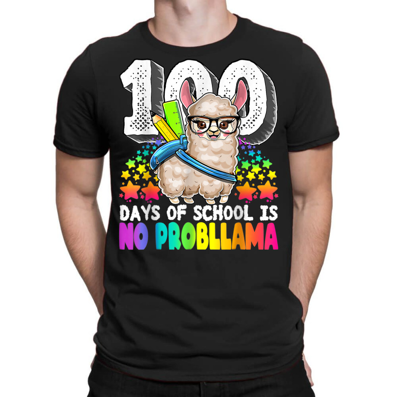 100 Days Of School No Prob Llama Teacher Or Student Gifts T Shirt T-shirt | Artistshot