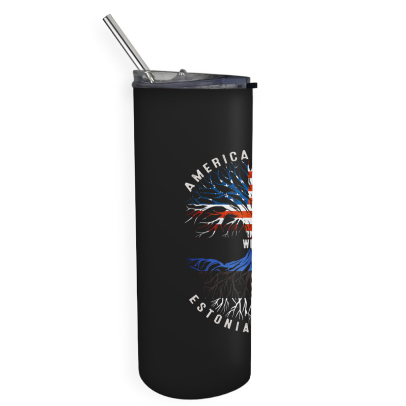 American Grown With Estonian Roots Estonia Flag Usa Flag Skinny Tumbler | Artistshot