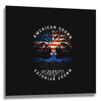 American Grown With Estonian Roots Estonia Flag Usa Flag Metal Print Square | Artistshot