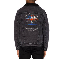 American Grown With Estonian Roots Estonia Flag Usa Flag Unisex Sherpa-lined Denim Jacket | Artistshot