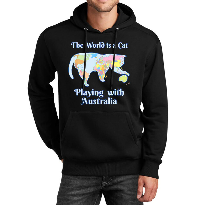 World Is A Cat Playing Map Unisex Hoodie | Artistshot