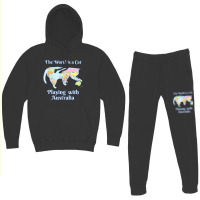 World Is A Cat Playing Map Hoodie & Jogger Set | Artistshot