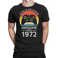 Level 51 Unlocked Awesome Since 1972 Videogame 51st Birthday T Shirt T-shirt | Artistshot