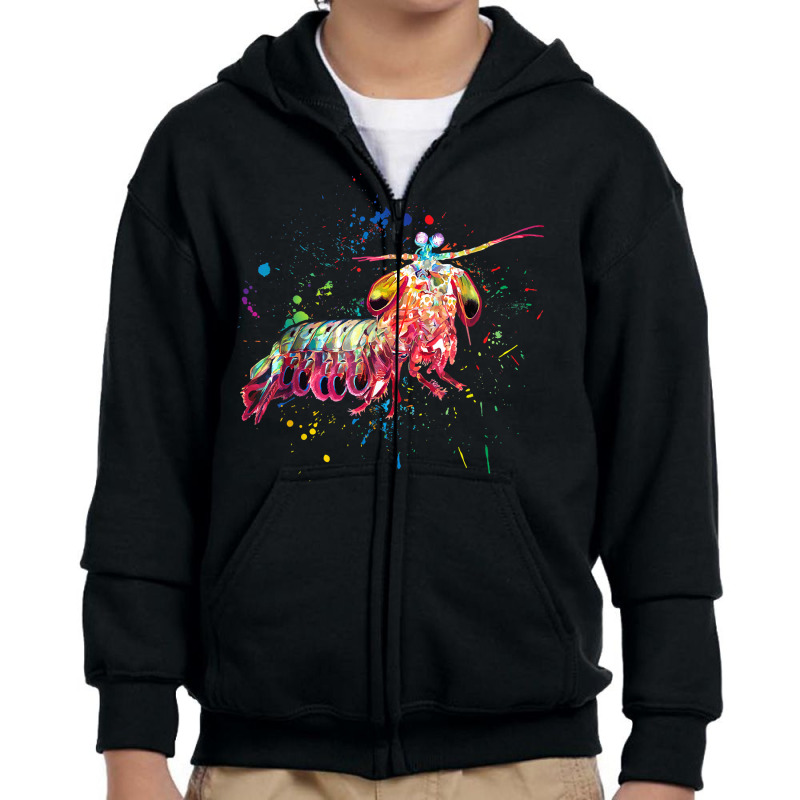 Mantis Shrimp Shirt Watercolor Fish Salt Water Aquarium T Shirt Youth Zipper Hoodie | Artistshot