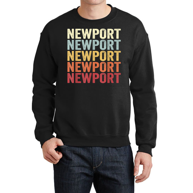 Newport Maine Newport Me Retro Vintage Text T Shirt Crewneck Sweatshirt | Artistshot