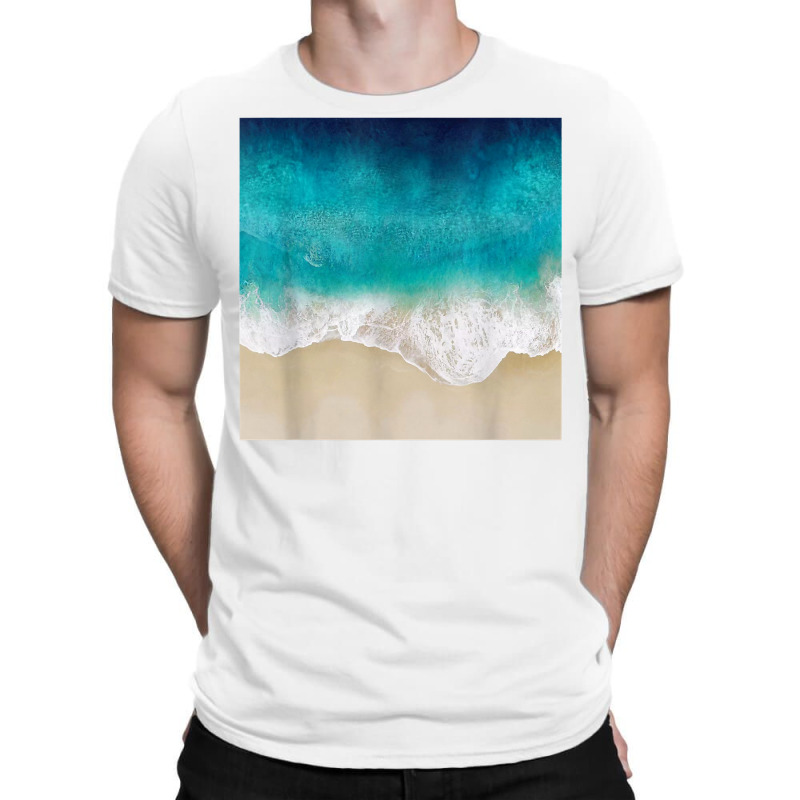 Retro Modern Colorful Aqua Ocean Waves Paint T Shirt T-shirt | Artistshot