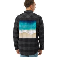 Retro Modern Colorful Aqua Ocean Waves Paint T Shirt Flannel Shirt | Artistshot