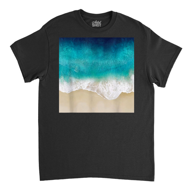 Retro Modern Colorful Aqua Ocean Waves Paint T Shirt Classic T-shirt | Artistshot