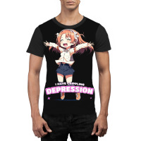 Uwu I Have Crippling Depression Cheering Girl Graphic T-shirt | Artistshot