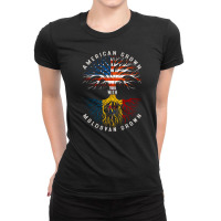 American Grown With Moldovan Roots Moldova Flag Usa Flag Ladies Fitted T-shirt | Artistshot